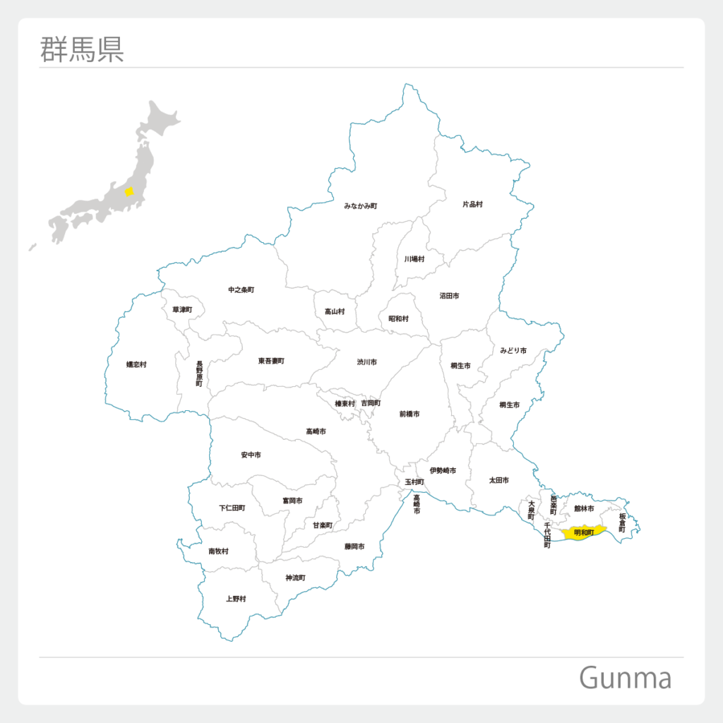群馬県邑楽郡明和町地図