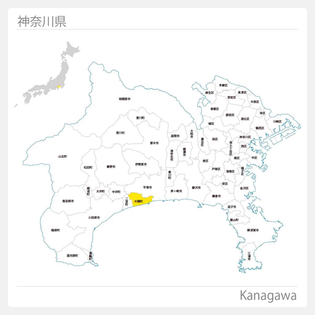 神奈川県中郡大磯町地図